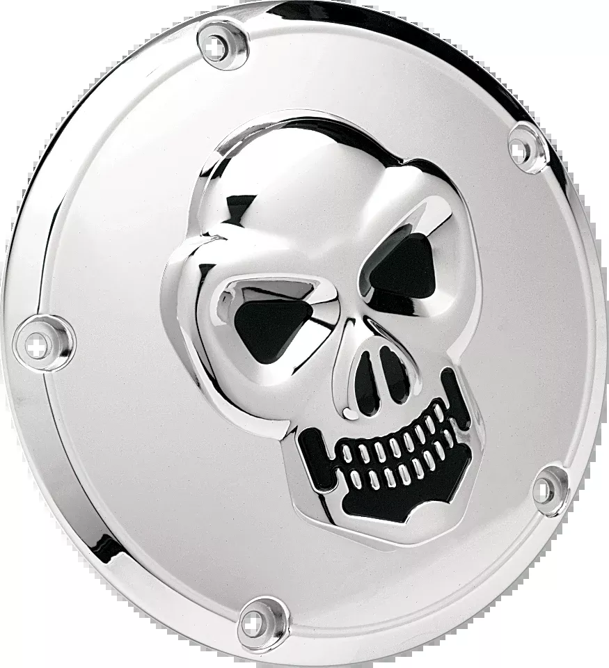 Drag Specialties Chrome 3D Skull 5 Hole Derby Cover 1999-2018 Harley Models