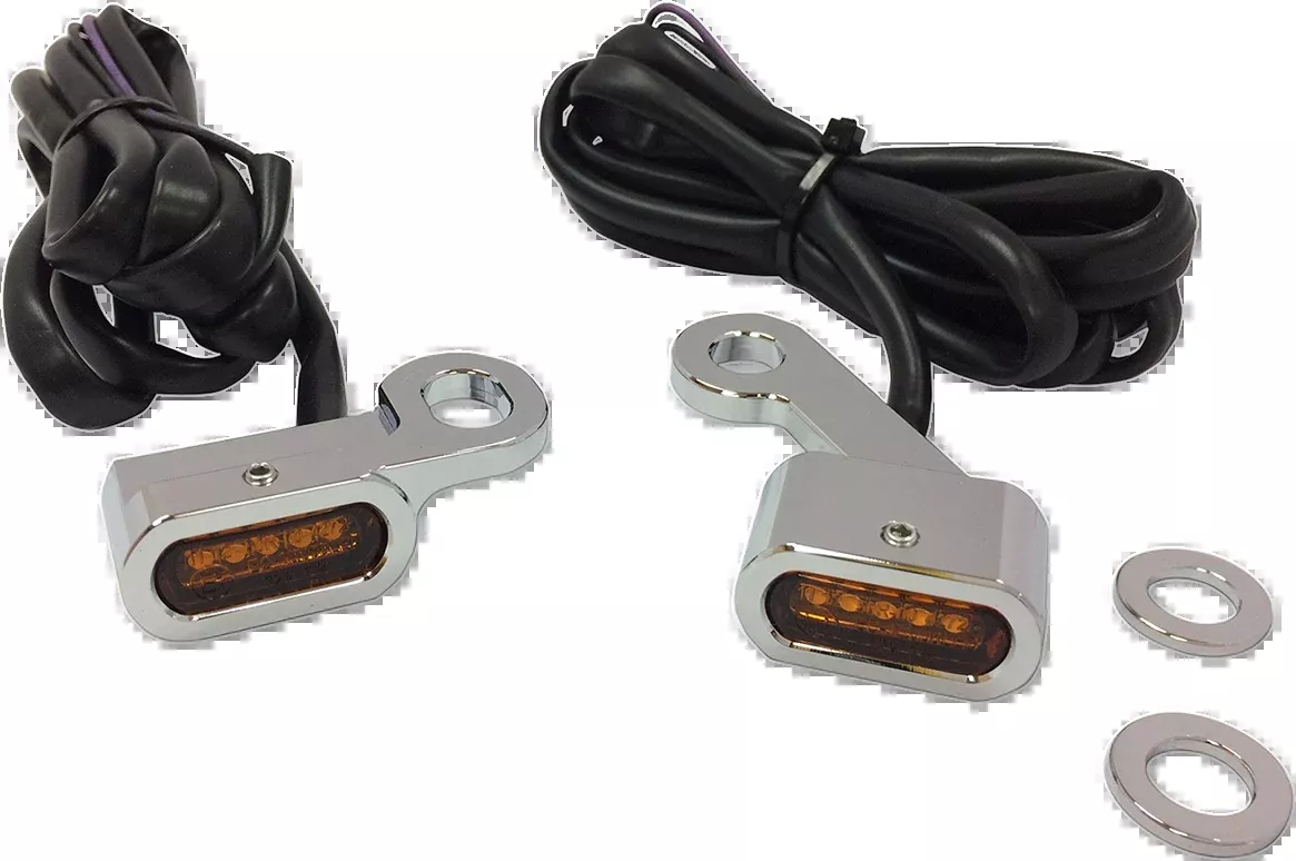 Drag Specialties Chrome LED Handlebar Marker Lights 2004-2022 Harley Sportster