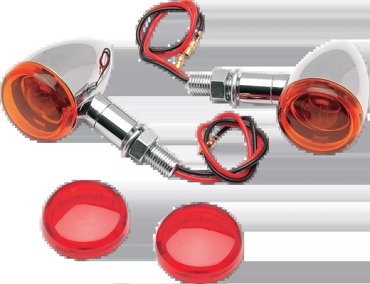 Drag Specialties Chrome Mini Deuce Motorcycle Marker Turn Signal Lights