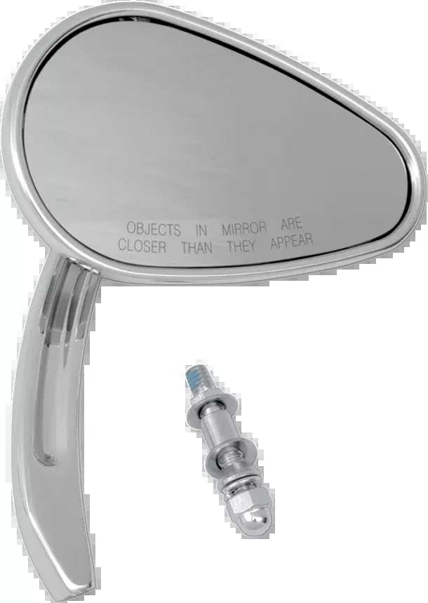 Drag Specialties Chrome Teardrop Right Hand Side Screw in Motorcycle Mirror