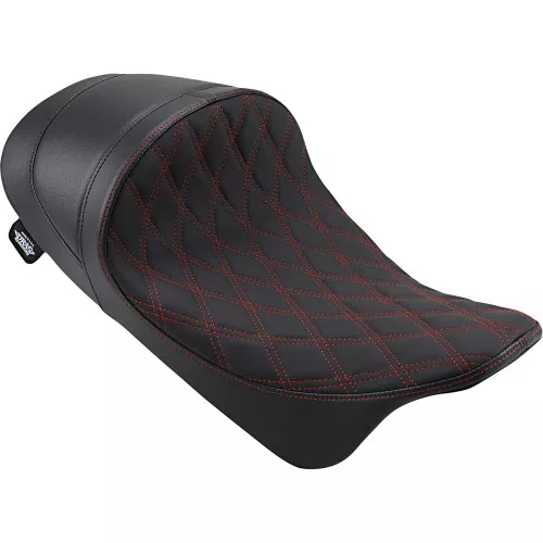 Drag Specialties EZ-On Low Profile Forward Positioning Solo Seat for 2008-2023 Harley Touring - Faux Suede Diamond