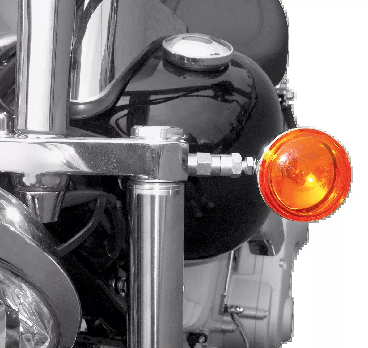 Drag Specialties Front Turn Signal Relocation Kit 1980-2010 Harley Wide Glide