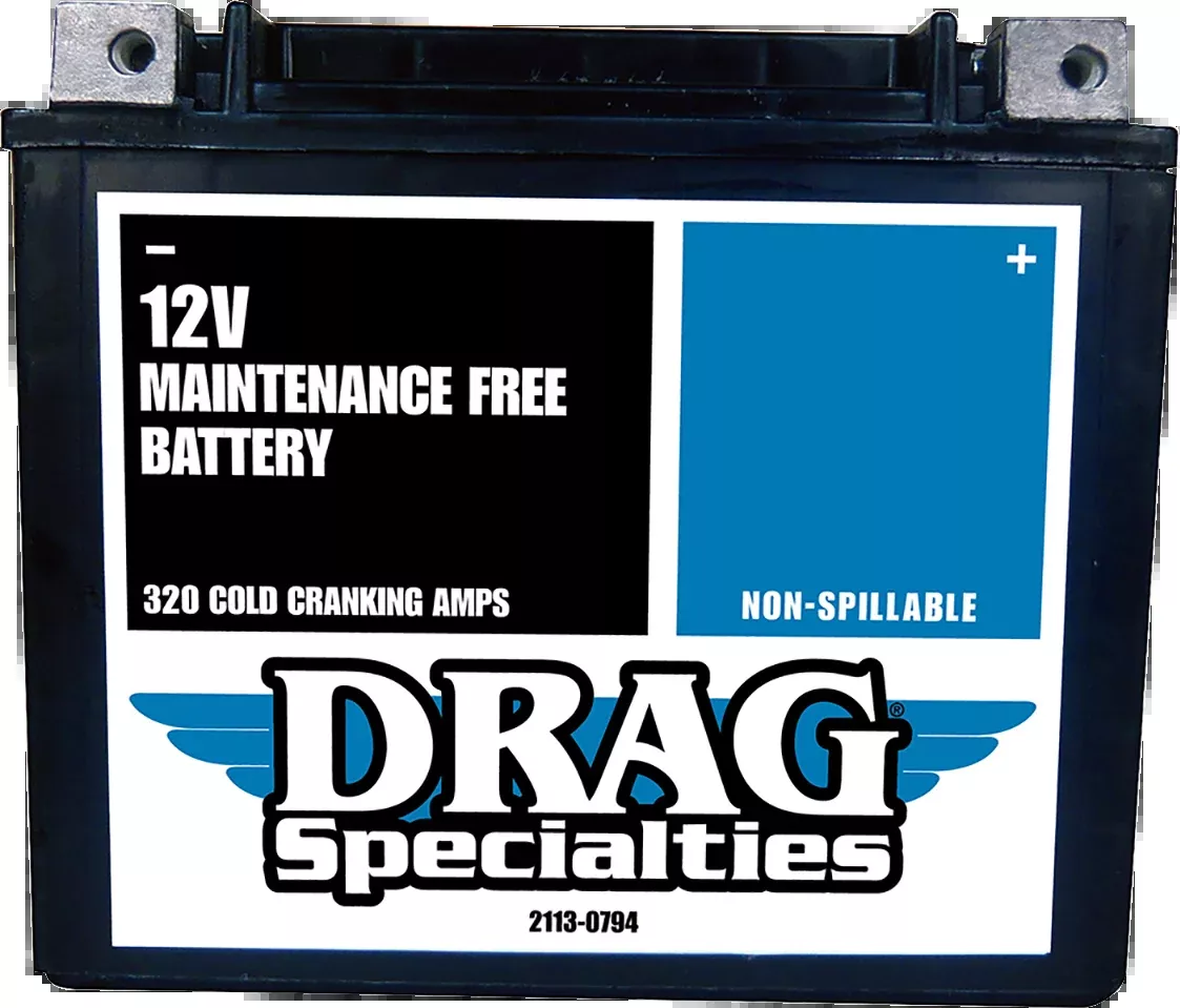 Drag Specialties Maintenance Free AGM Battery fits 1999-2023 Harley Dyna Softail