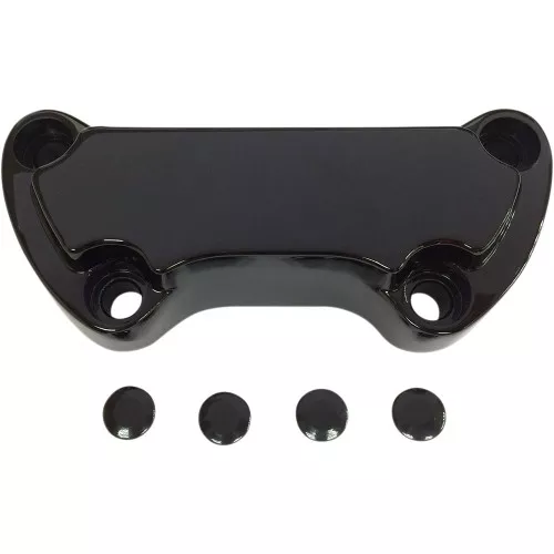 Drag Specialties Scalloped Handlebar Top Clamp for Harley - Black