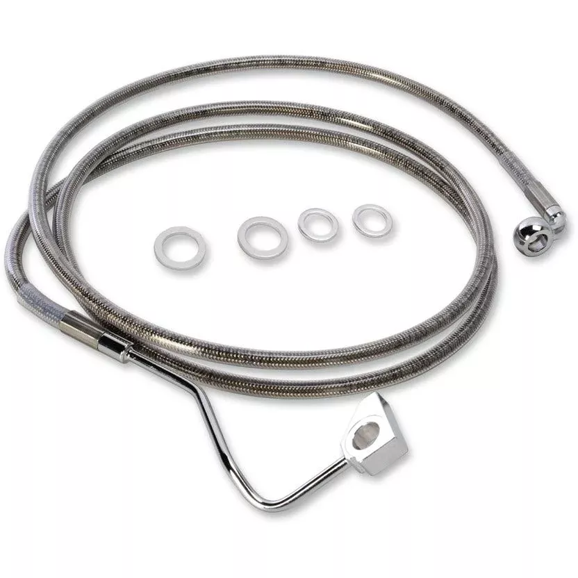 Drag Stainless Braided Front Plus+ 6 Extended Upper Brake Line Harley FLTR 15-18