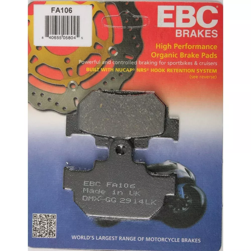 EBC 1 Pair Premium SFA Organic OE Replacement Brake Pads MPN FA106