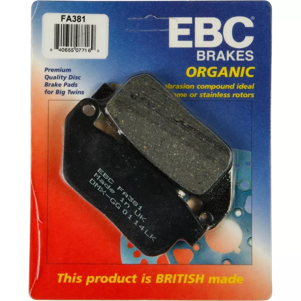 EBC 1 Pair Premium SFA Organic OE Replacement Brake Pads MPN FA381