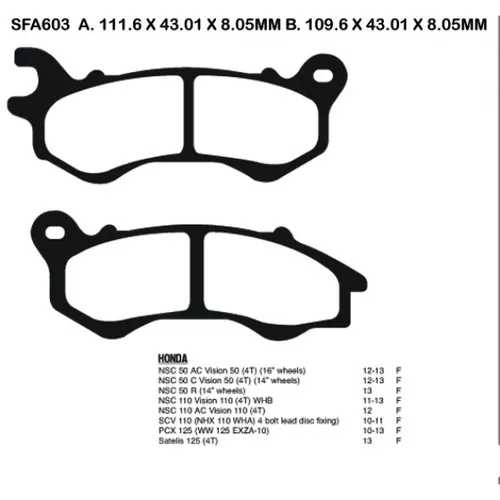 EBC SFA Double-H Sintered Brake Pads (SFA603HH)