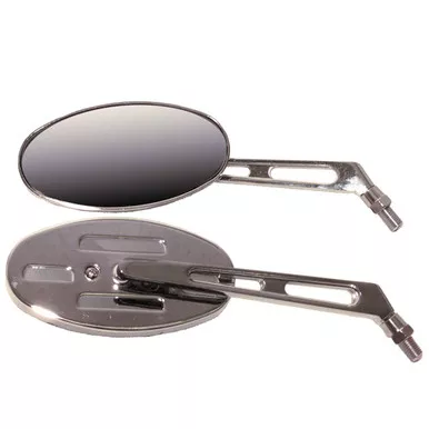 EMGO Universal Oval Billet Short Stem Mirror Pair (20-26305)