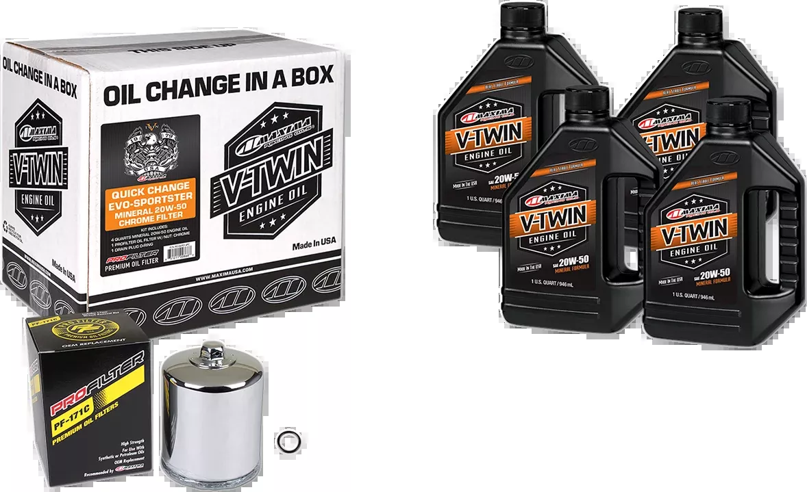Evo/Sportster Quick Oil Change Kit - Chrome Filter