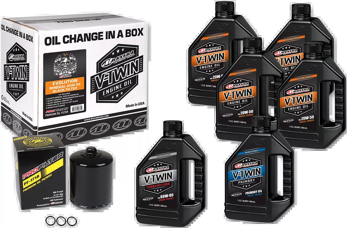 Evolution Mineral 20W-50 Oil Change Kit - Black Filter