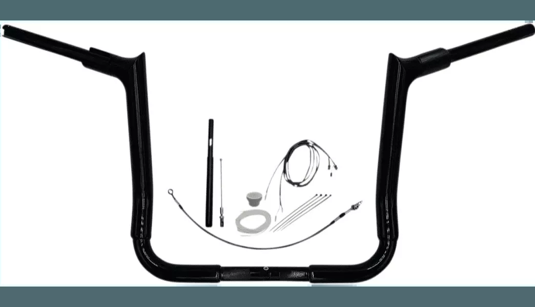 Fat Bagger's 1-1/2" EZ Install Pointed Top Handlebar Kit for '21-23 Harley Davidson FLH Models - 16" Black