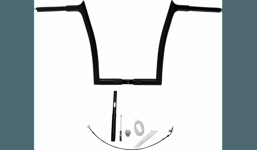 Fat Baggers 1-1/4" EZ Install Pointed Top Handlebar Kit for '21-22 Harley Davidson Road Glide Models - 16" Black