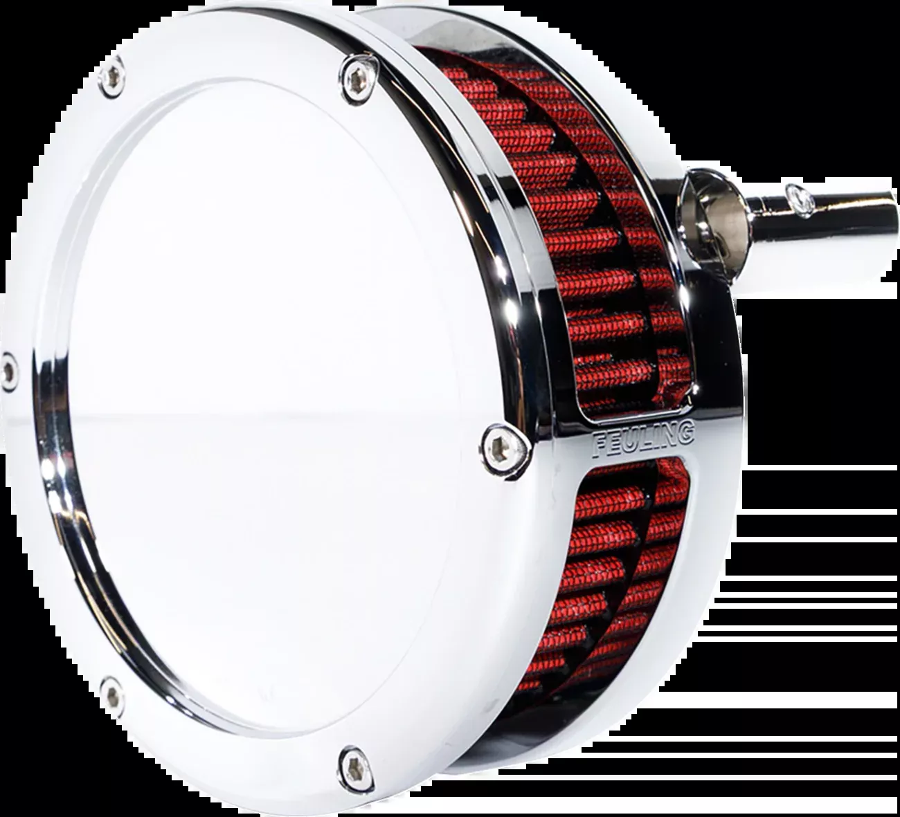 Feuling BA Slim Air Cleaner Kit - Chrome - Red Filter - '08-'17 Twin Cam - 5457-S