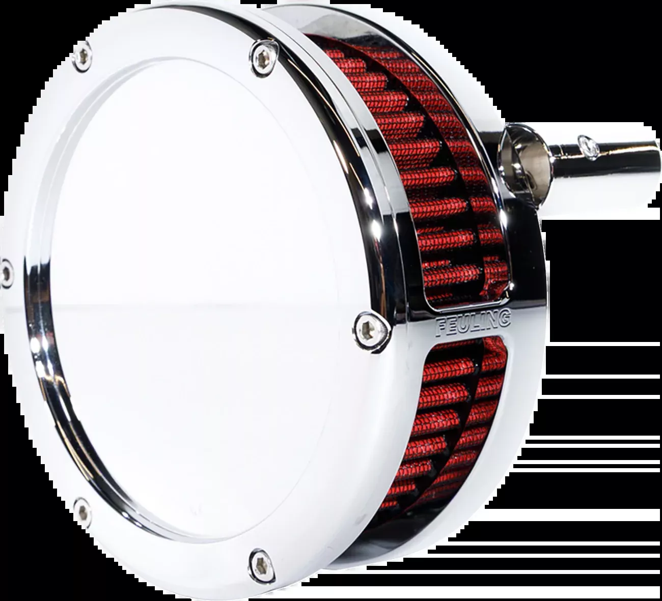 Feuling BA Slim Air Cleaner Kit - Chrome - Red Filter - '93-'99 EVO Big Twin - 5467-S