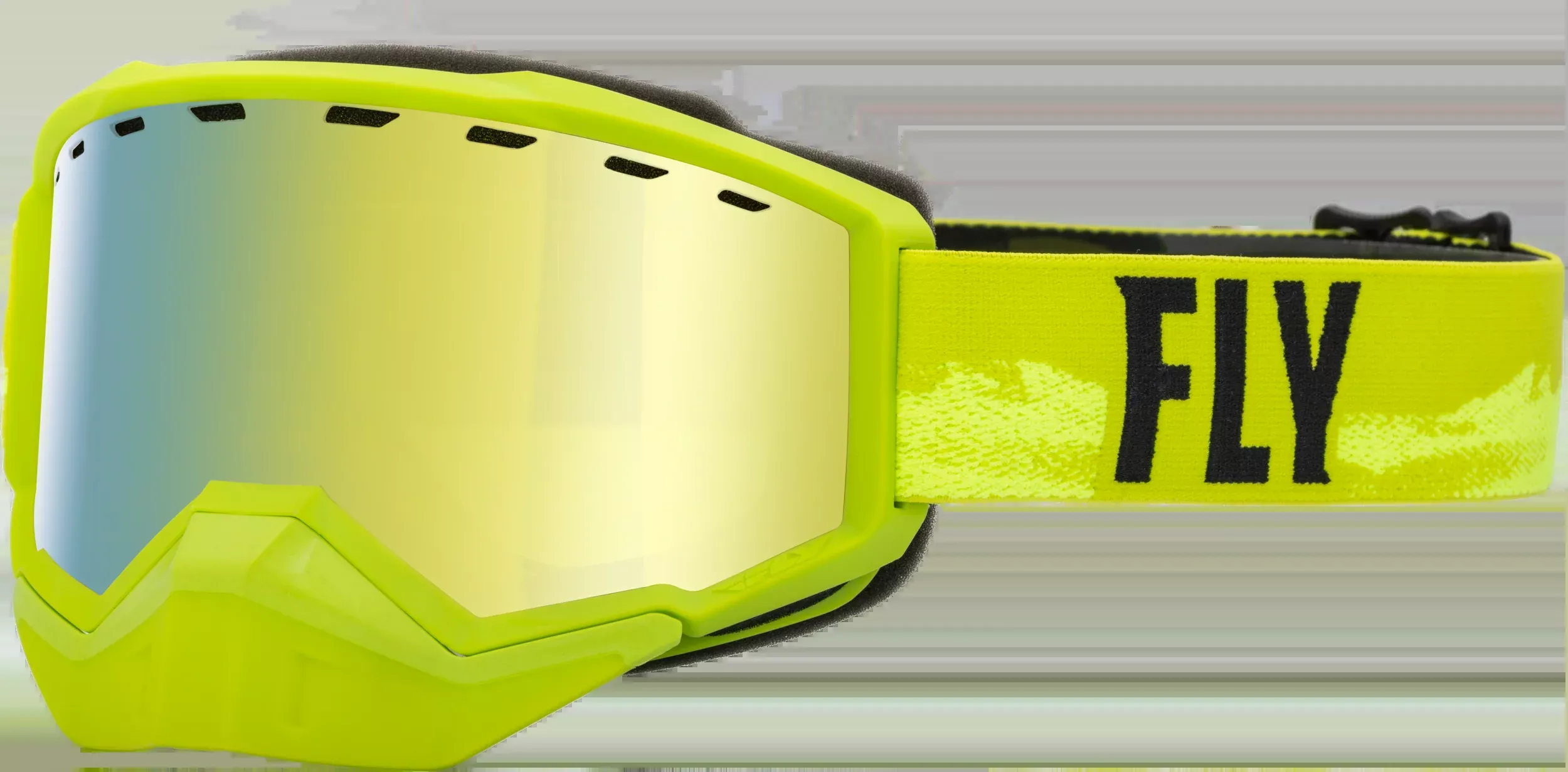 Fly Racing Focus Snow Goggle Green/Black W/ Gold Mirror/Yellow Lens-37-50082