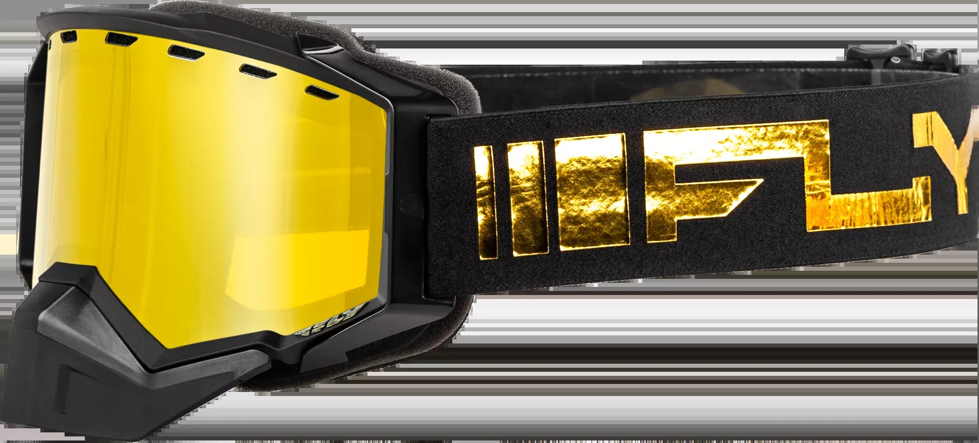 Fly Racing Zone Snow Goggle Black/Gold W/ Gold Mirror/Yellow Lens-37-50278