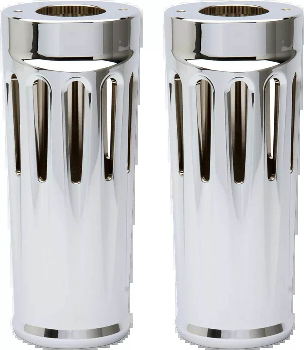 Fork Boot Covers - +2" - Chrome - Deep Cut - FL