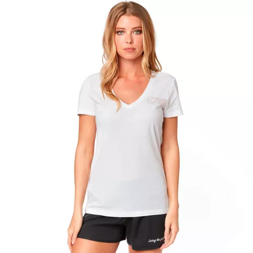 Fox Racing Tracker Womens Short Sleeve V-Neck T-Shirt