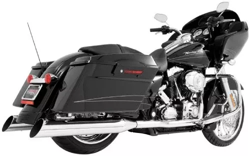 Freedom HD00128 Exhaust (True Dual Hdrs With Heatshields-Black Bagger)
