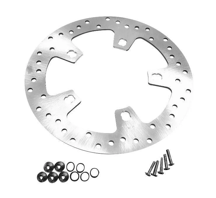 Ground Stainless Steel Enforcer Style 11.8" Front Brake Rotor 14-22 Harley FLH/T