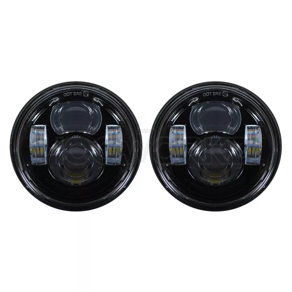 Hogworkz 4.65″ Blackout LED Daymaker Style Headlights 08-17 Harley Dyna Fat Bob