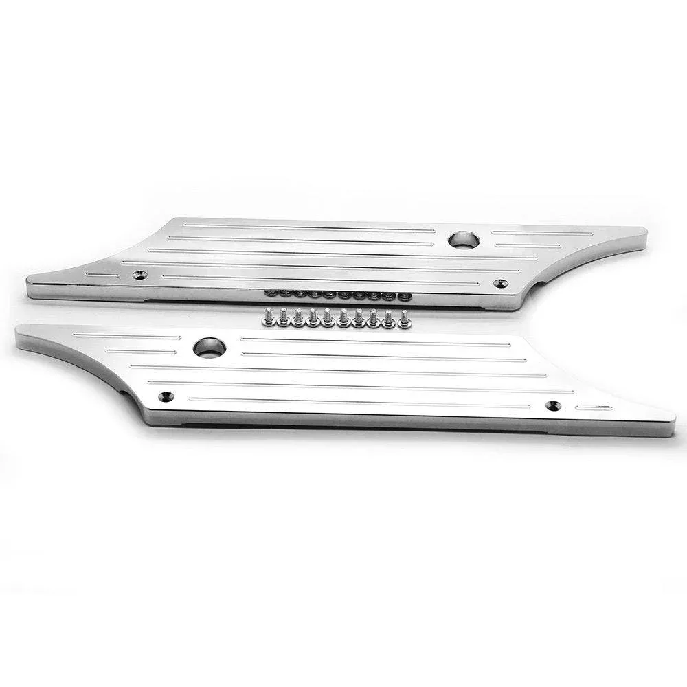 Hogworkz '93-'13 Chrome Straight Edge Harley Touring Saddlebag Latch Covers