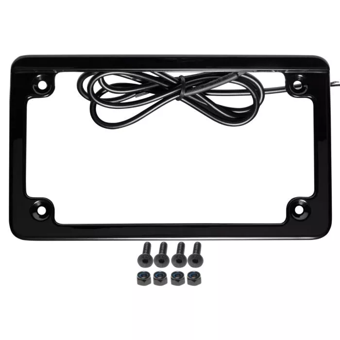 HogWorkz Black LED Low Profile License Plate Frame for Harley-Davidson Motorcycles – HW131748