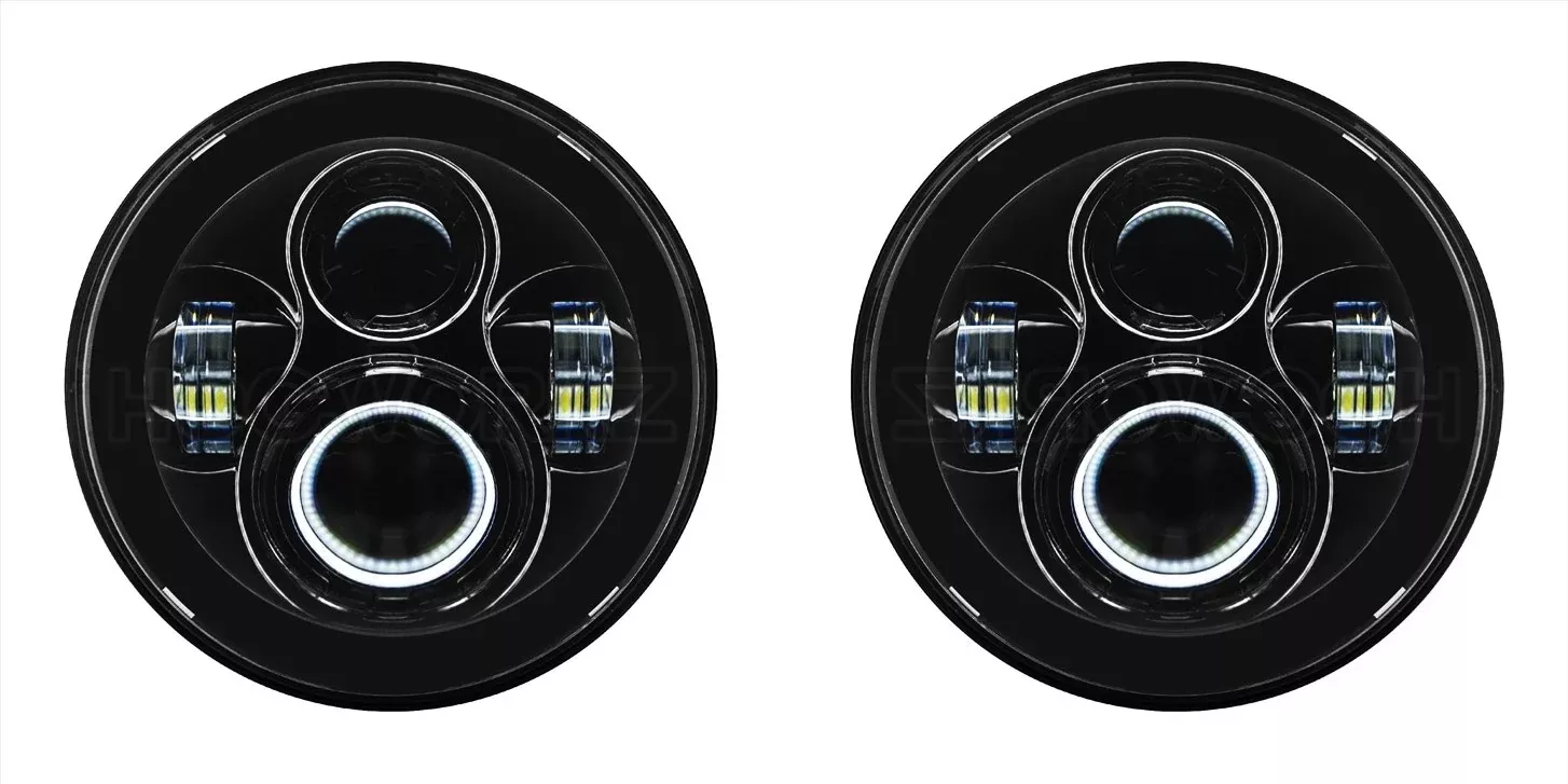 Hogworkz Blackout 7″ LED Headlights For Jeep Wrangler CJ-5 CJ-7 TJ JK JL