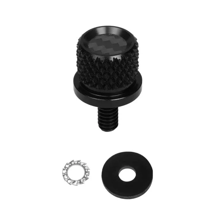 HogWorkz Blue Carbon Fiber 1/4″ Knurled Seat Bolt / Screw Kit for Harley-Davidson – HW121054