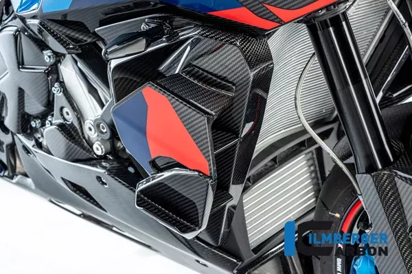 Ilmberger Carbon Cover On The Radiator With Winglet Position Right BMW M 1000 XR 2024 – Twill Gloss