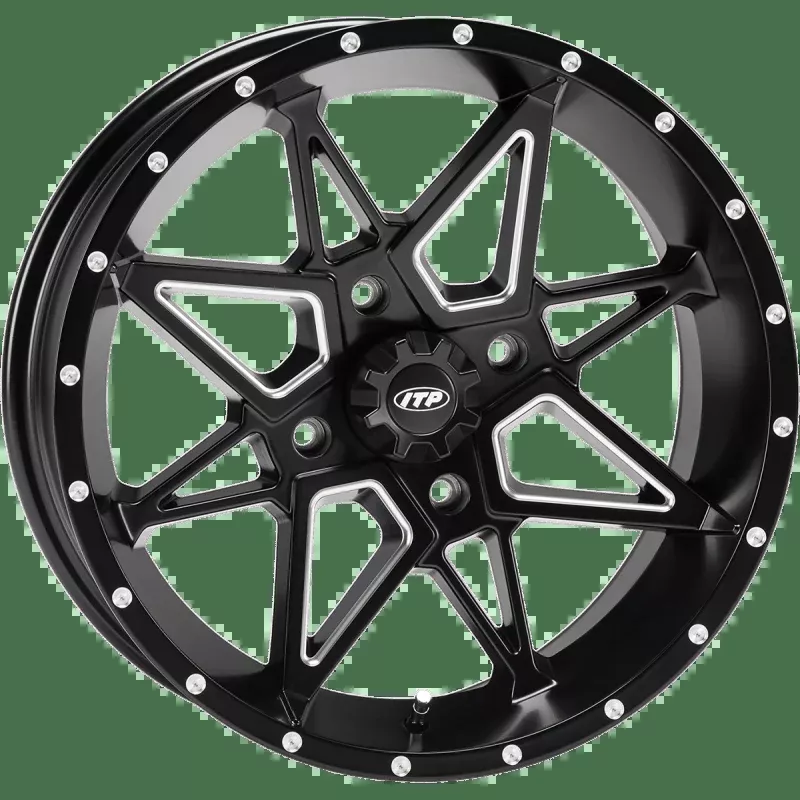 ITP 14X7 4/137 5+2 Matte BK With Milled Wheel