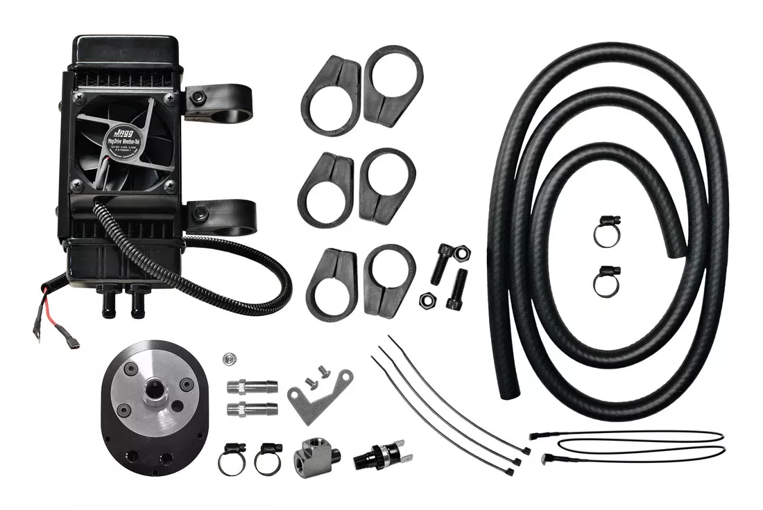 Jagg Oil Coolers Fan-Assisted Vertical Oil Cooler Kit For Harley 1986-2017