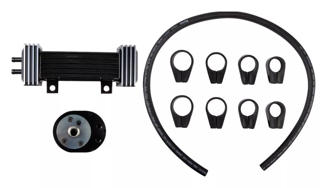 Jagg Oil Coolers Vertical Frame Mount Oil Cooler Kit For Harley 1986-2017