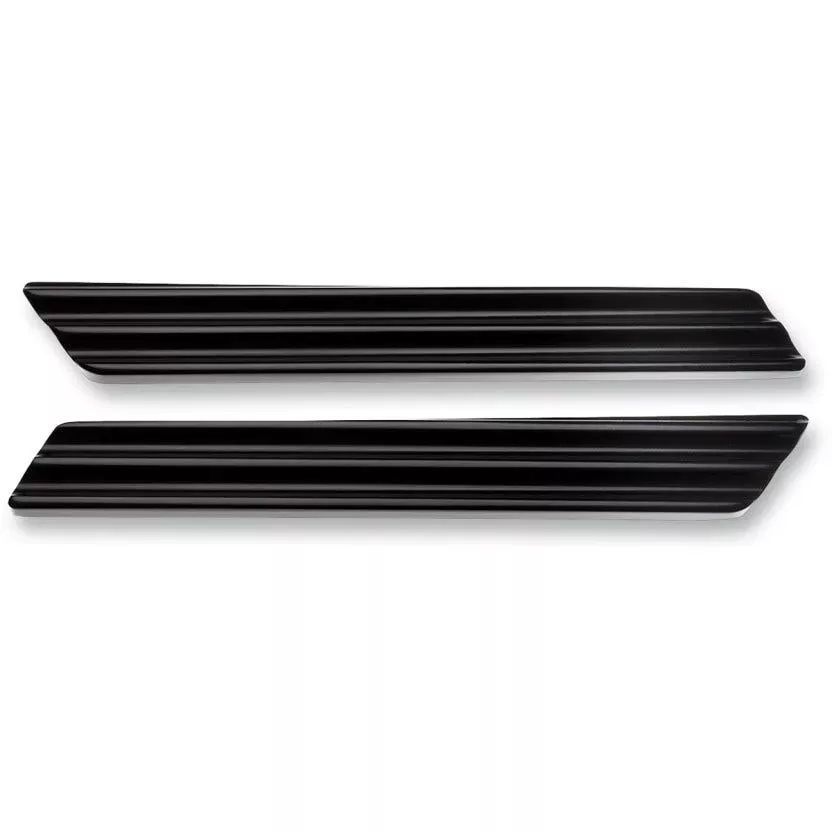 Joker Machine Black Finned Saddlebag Lid Hinge Inserts for Harley 14-17