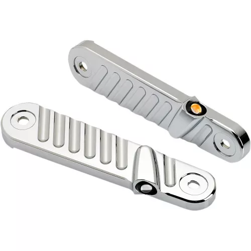 Joker Machine Streamliner Front LED Turn Signals for 2014-2021 FLHX - Finned Chrome