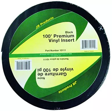JR Products 10111 Exterior Hardware 1in x 100ft Vinyl Insert Black for RV
