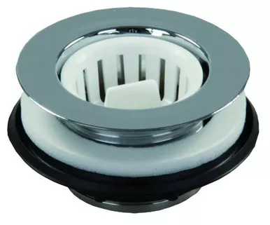JR Products 95035 Strainer with Threaded Basket - Chrome Finish