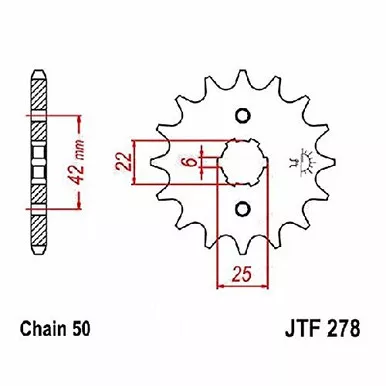 Jt Jt Sprkt Front 14T - JTF278.14