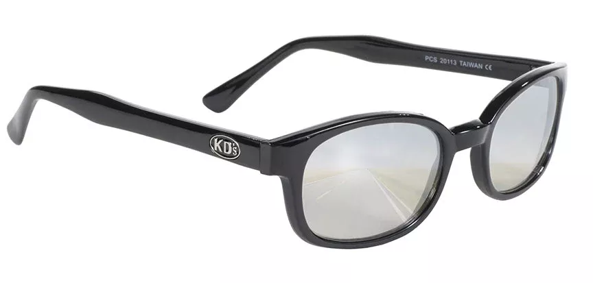 KD's Original 1 Pair Silver Mirror Lens Old School Biker Motorcycle Sunglasses