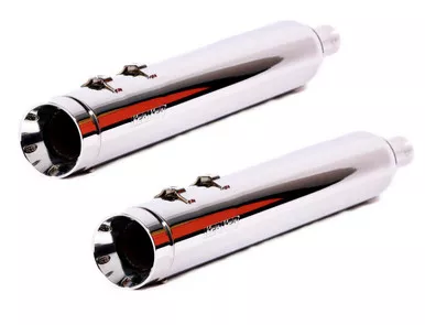 Kerker Stout 4" Slip-On Chrome Exhaust HD FLH / FLT 95-09