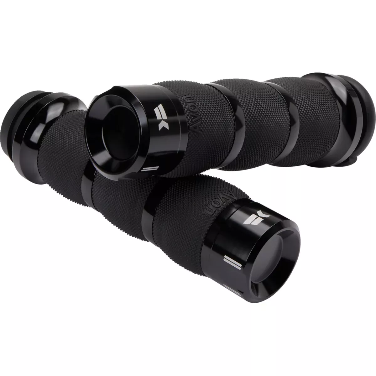 KHROME WERKS 0630-3077 500190 Klassic Grips – Air Cushion – TBW – Black