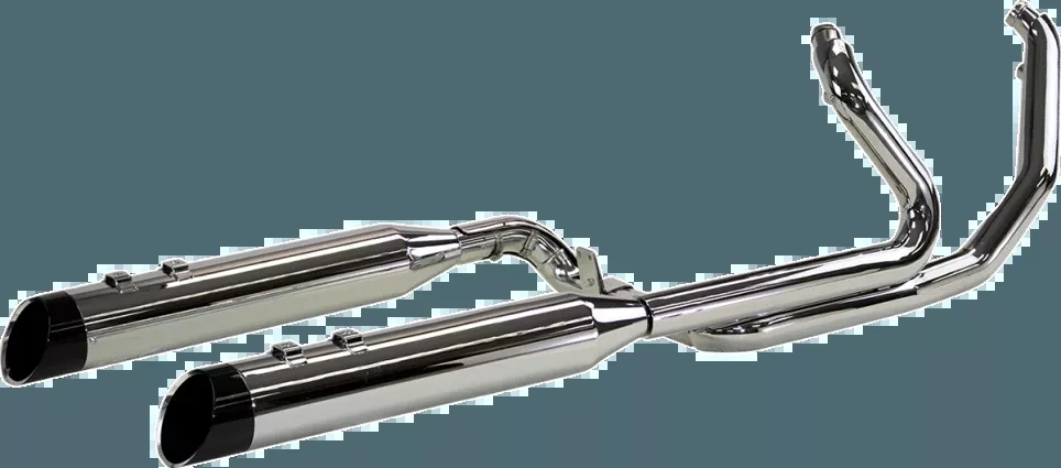 Khrome Werks 4.5 inch Dominator 2 into 2 Two Step Cross Over Header System with Billet Edge Tips for '17-Up Harley Davidson Touring - Select Finish