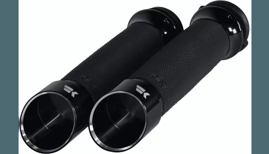 Khrome Werks Edge Custom Contour Grips for '08-23 TBW Harley Davidson Models - Black (Click for Fitment)