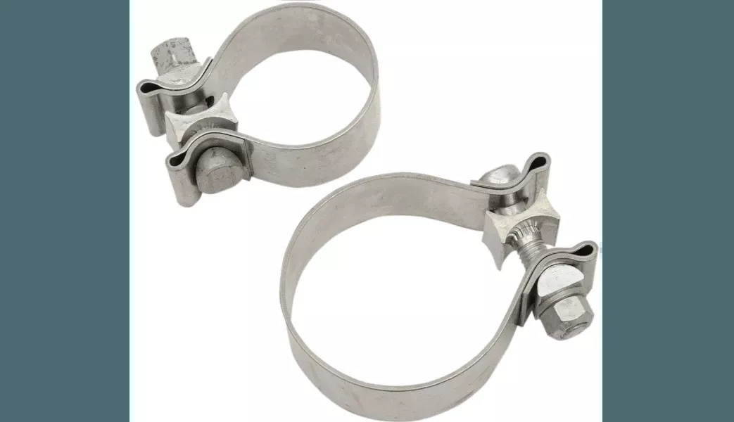Khrome Werks Stainless Steel Muffler Clamp Set for Milwaukee Eight Touring