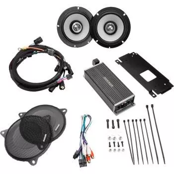 Kicker Plug and Play 6-1/2" Speaker/300 W Amplifier Audio Kit for '14-23 Harley Davidson FLHX Street Glide Models