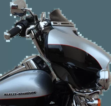 Klock Werks FLARE Low Windshield for '14-25 Harley Davidson FLH H-D FL Trike Models - 4" Black (Old Style Fairing)