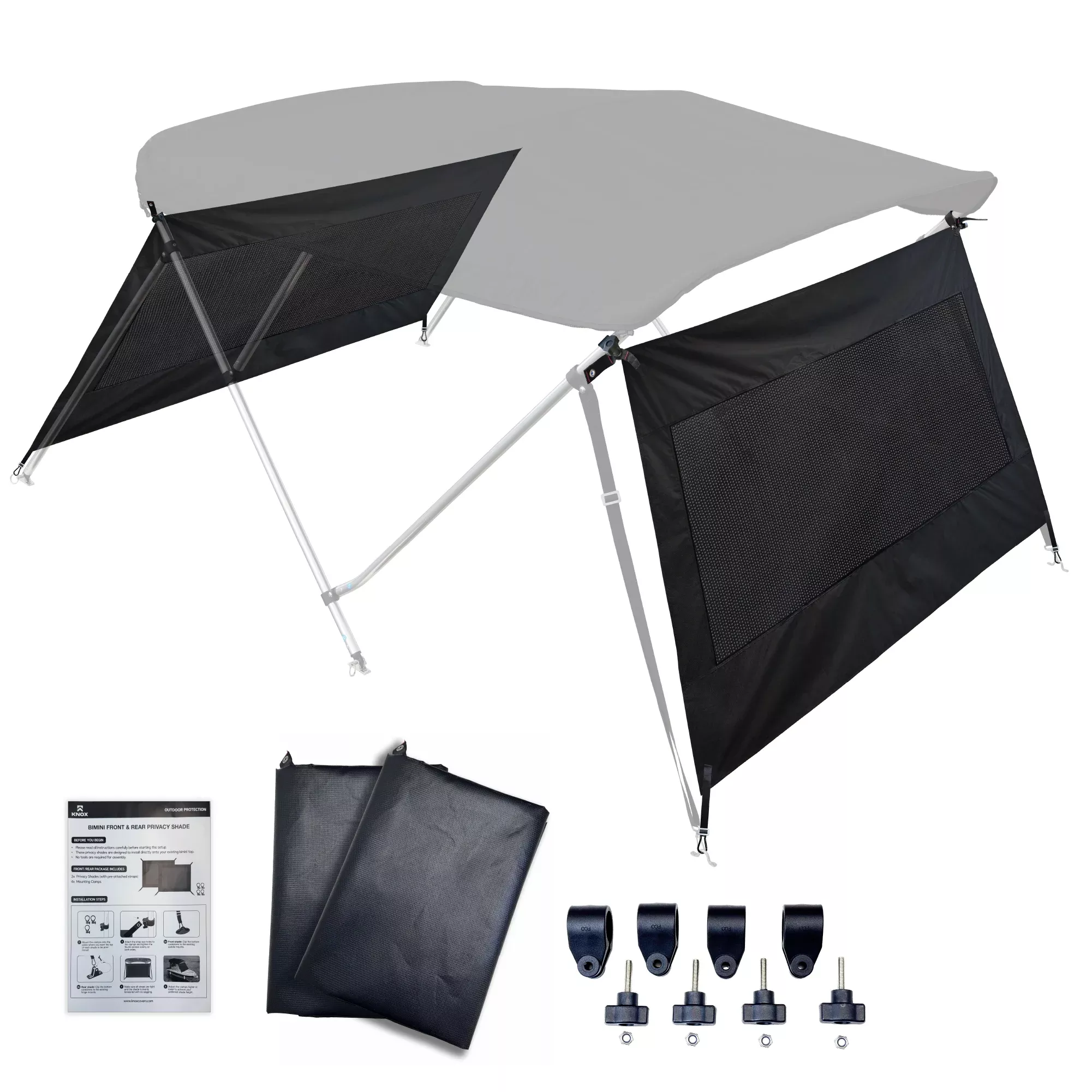 KNOX Bimini Front & Rear shade panel Kit Marine 420D Mesh Panels