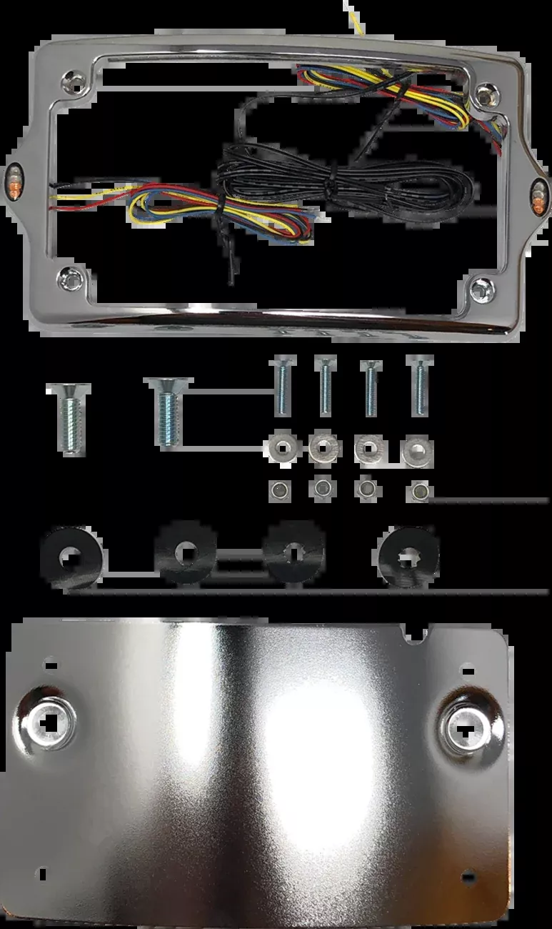 Kodlin Elypse Chrome Curved LED License Plate Kit 2013-2024 Harley Touring FLTR