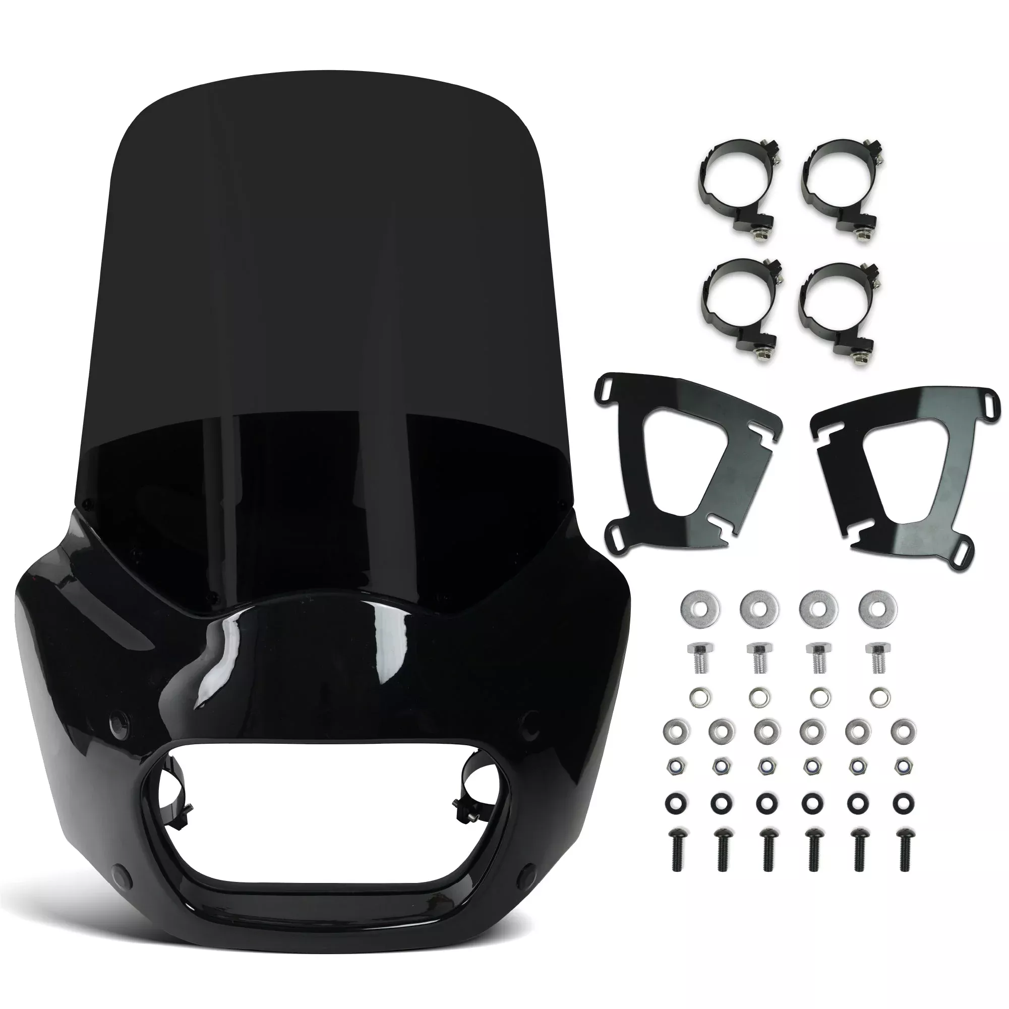 Krator Motorcycle Windshield Fairing & Mounting Kit Compatible with Harley Davidson